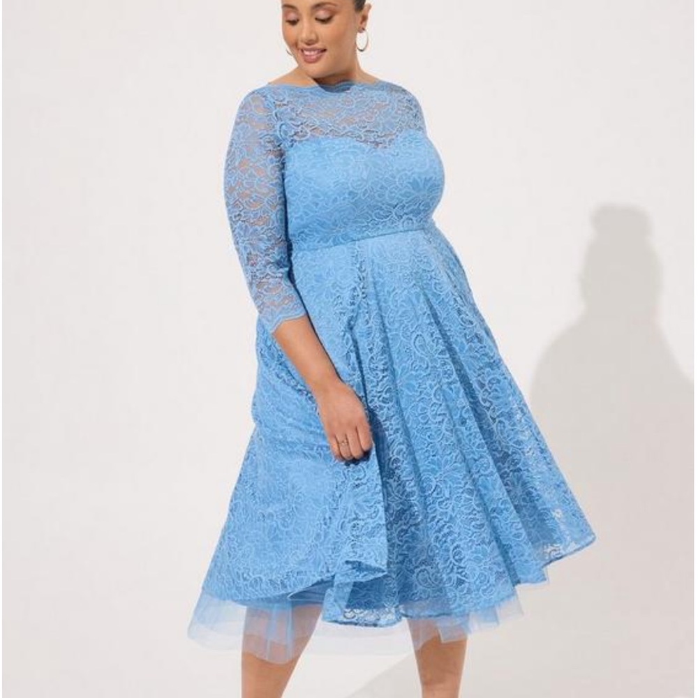 Blue lace dress